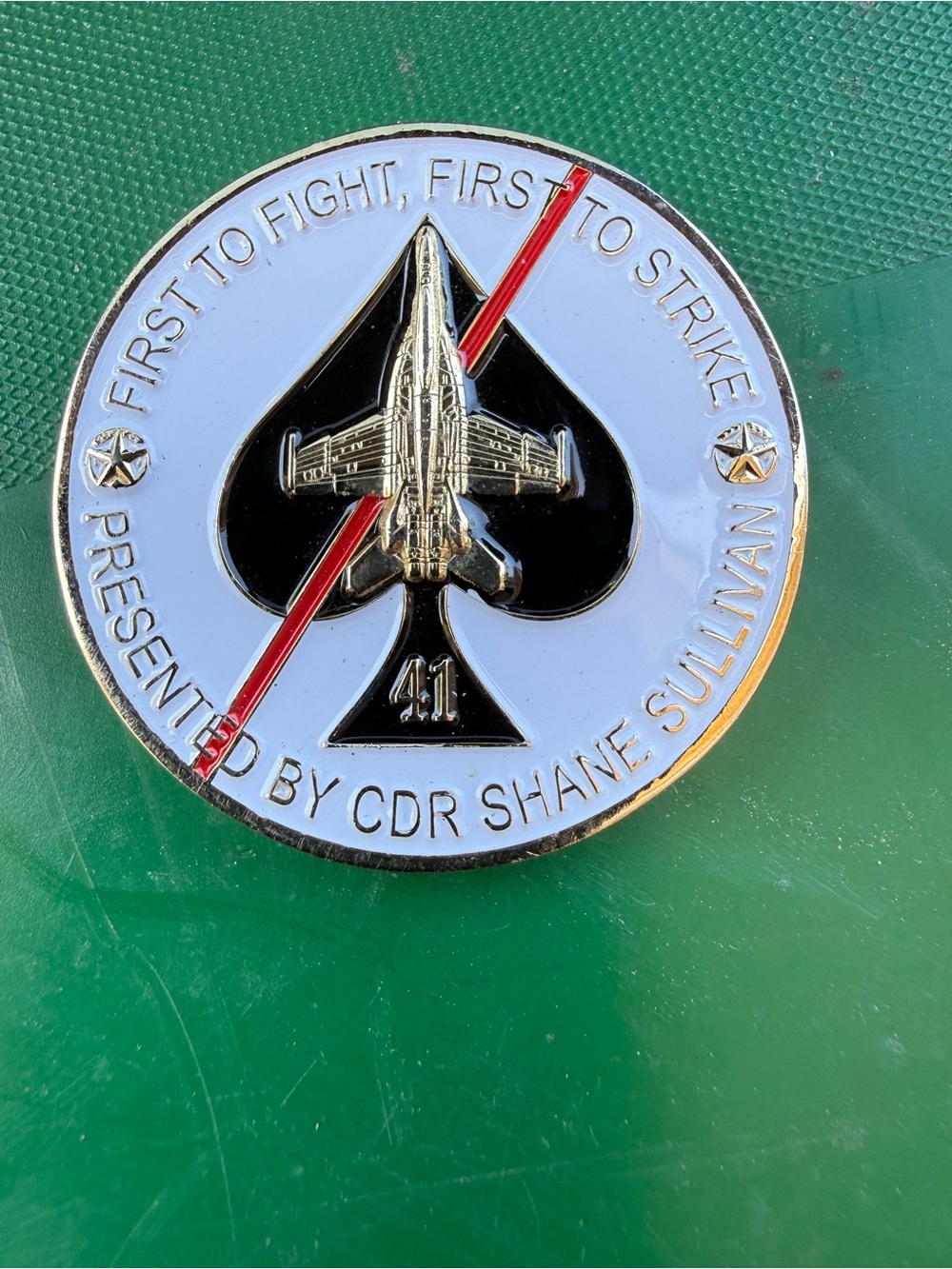 Military-Inspired Black & White Challenge Coin Pin - Unbranded